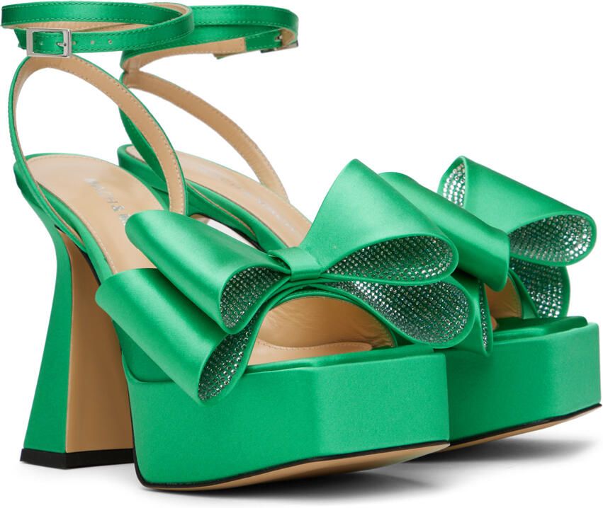 MACH & MACH Green 'Le Cadeau' 140 Platform Heeled Sandals - Picture 2