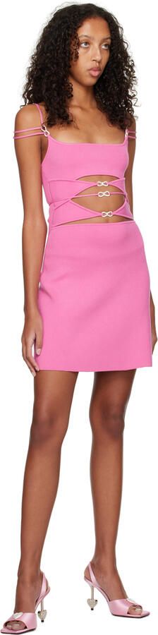 MACH & MACH Pink Crystal Heart Heels - Picture 4