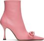 MACH & MACH Pink Double Bow 100 Ankle Boots - Thumbnail 1