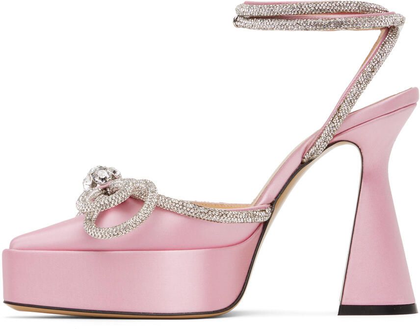 MACH & MACH Pink Double Bow 140 Platform Heels