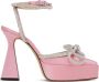 MACH & MACH Pink Double Bow Platform Heels - Thumbnail 1