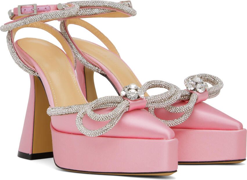 MACH & MACH Pink Double Bow Platform Heels - Picture 3