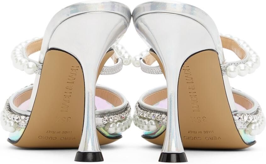 MACH & MACH Silver Diamond & Pearl 100 Heels