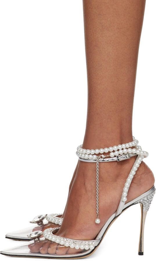 MACH & MACH Silver 'Diamond Of Elizabeth' Heels - Picture 2