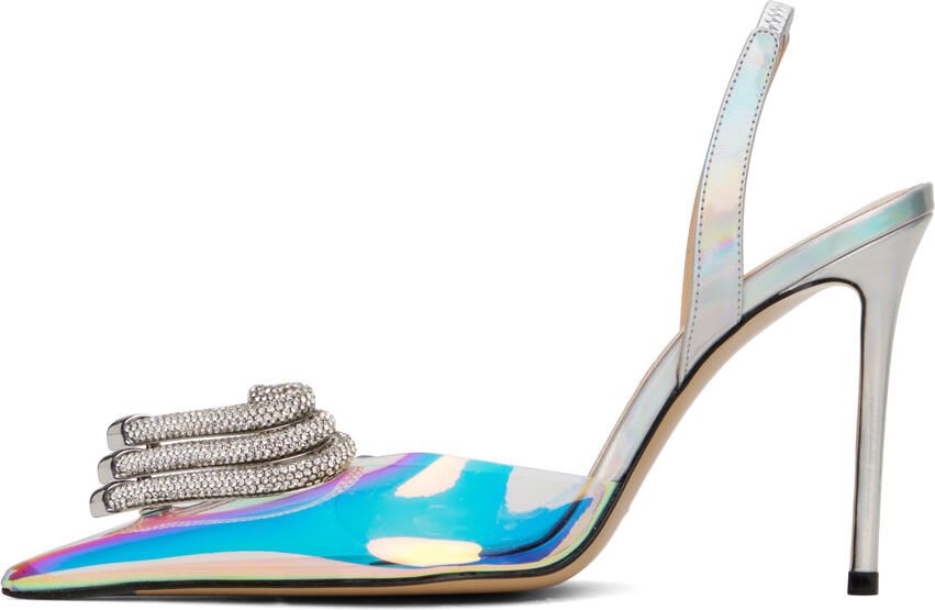 MACH & MACH Silver Triple Heart Heels - Picture 3