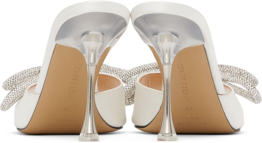 MACH & MACH White Double Bow 95 Heeled Sandals