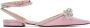 MACH & MACH Pink Satin Double Bow Sandals - Thumbnail 1