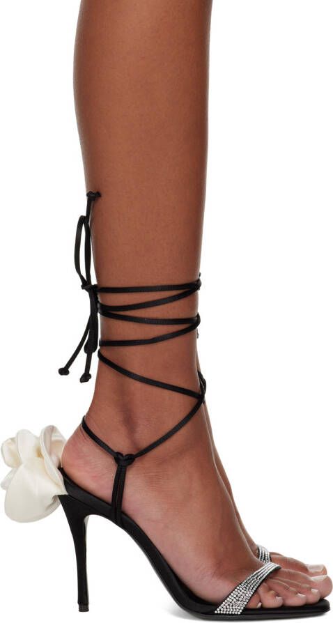 Magda Butrym Black Flower Heeled Sandals