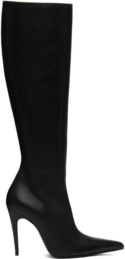 Magda Butrym Black Leather Pointed Tall Boots