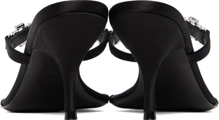 Magda Butrym Black Crystal Thong Heeled Sandals