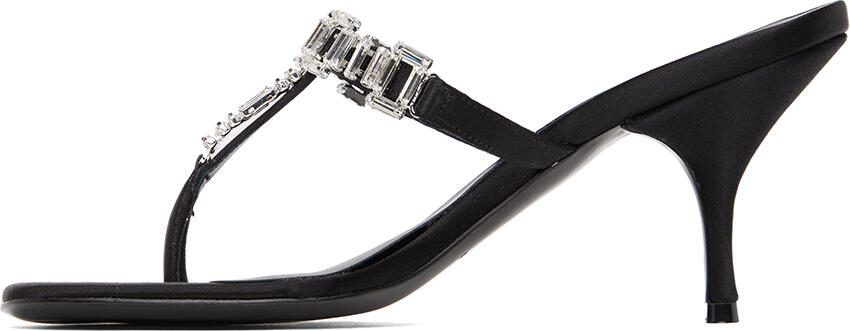 Magda Butrym Black Crystal Thong Heeled Sandals - Picture 3