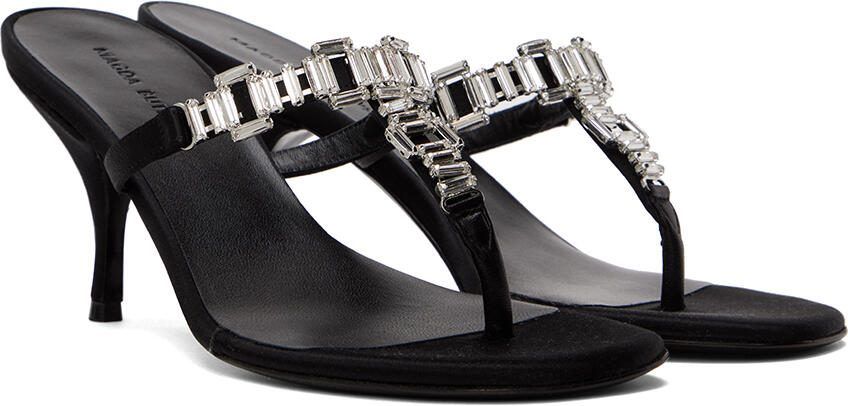 Magda Butrym Black Crystal Thong Heeled Sandals - Picture 2