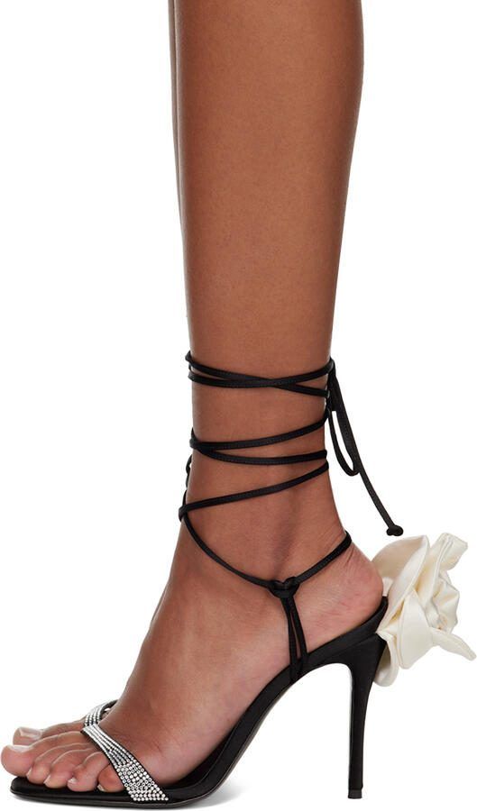 Magda Butrym Black Flower Heeled Sandals - Picture 2