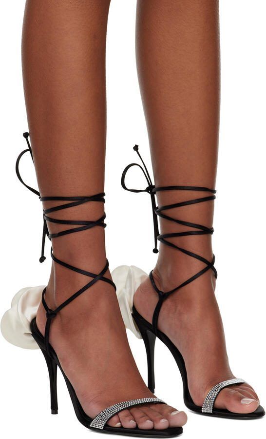 Magda Butrym Black Flower Heeled Sandals