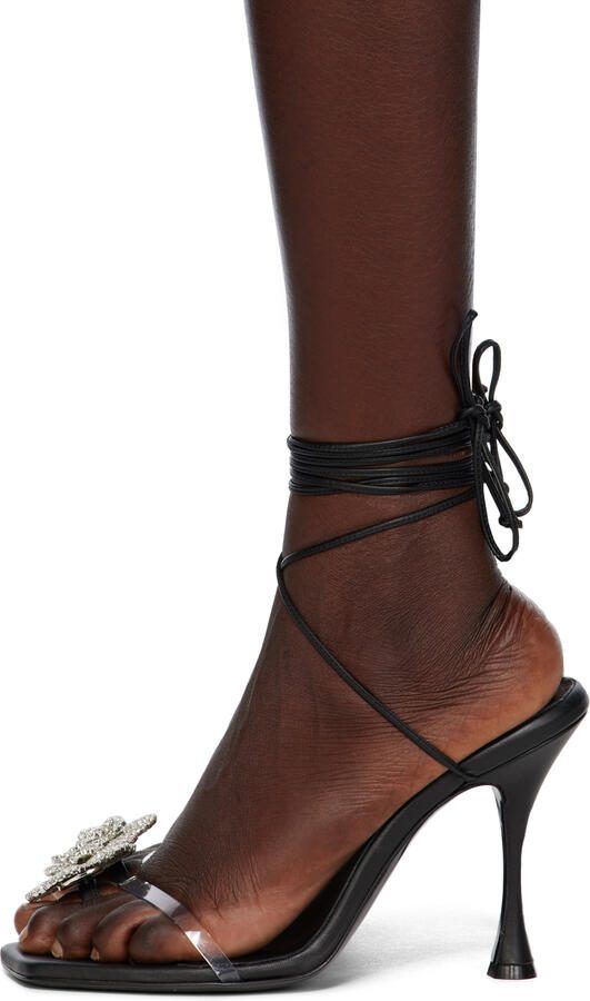 Magda Butrym Black Strappy Jewelry Heeled Sandals - Picture 3