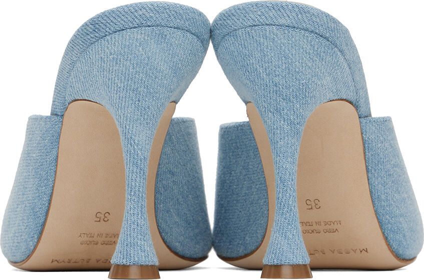 Magda Butrym Blue Square Toe Denim Mules