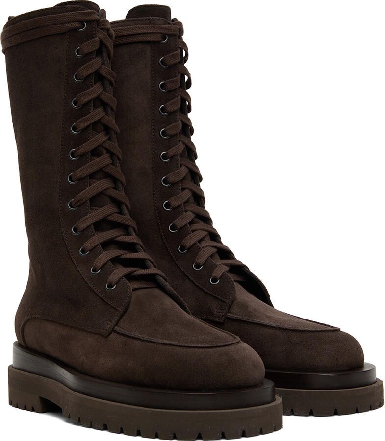 Magda Butrym Brown Suede Combat Boots - Picture 3