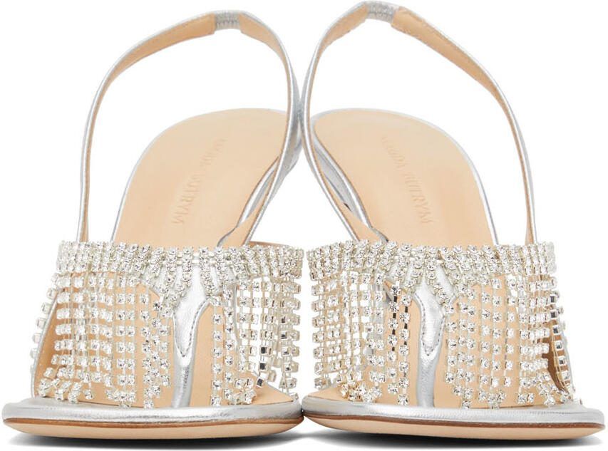 Magda Butrym Silver Crystal Heeled Sandals - Picture 3