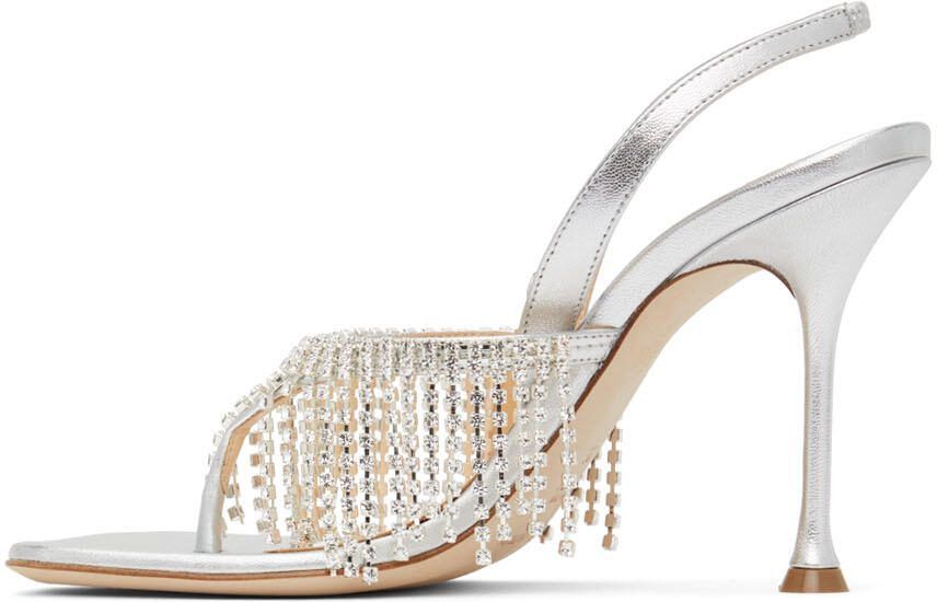 Magda Butrym Silver Crystal Heeled Sandals - Picture 4