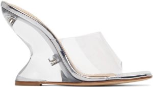 Magda Butrym Silver & Transparent Inverted Wedge Mules