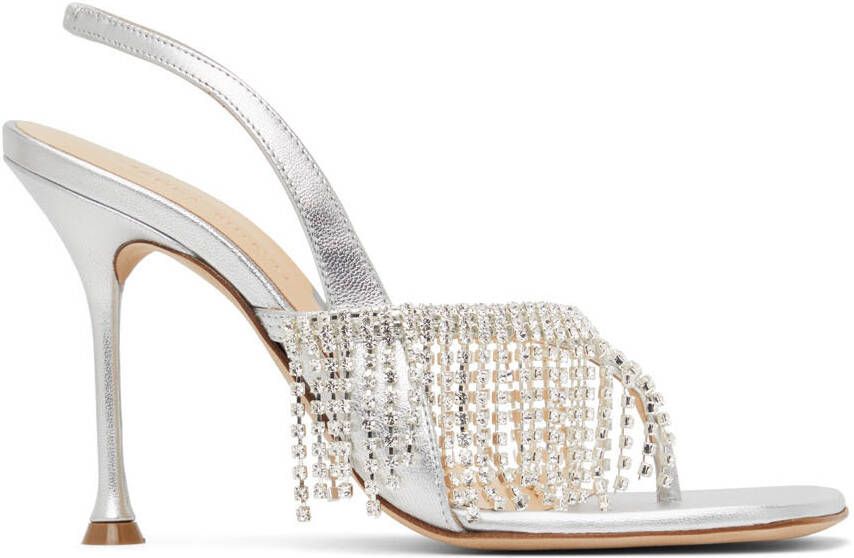 Magda Butrym Silver Crystal Heeled Sandals