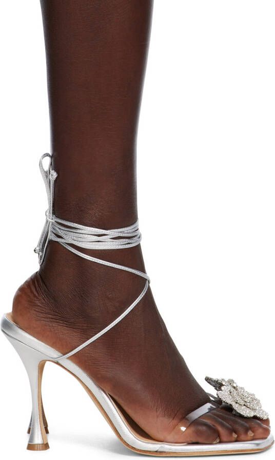 Magda Butrym Silver Strappy Jewelry Heeled Sandals