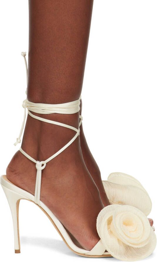 Magda Butrym White Flower Heeled Sandals