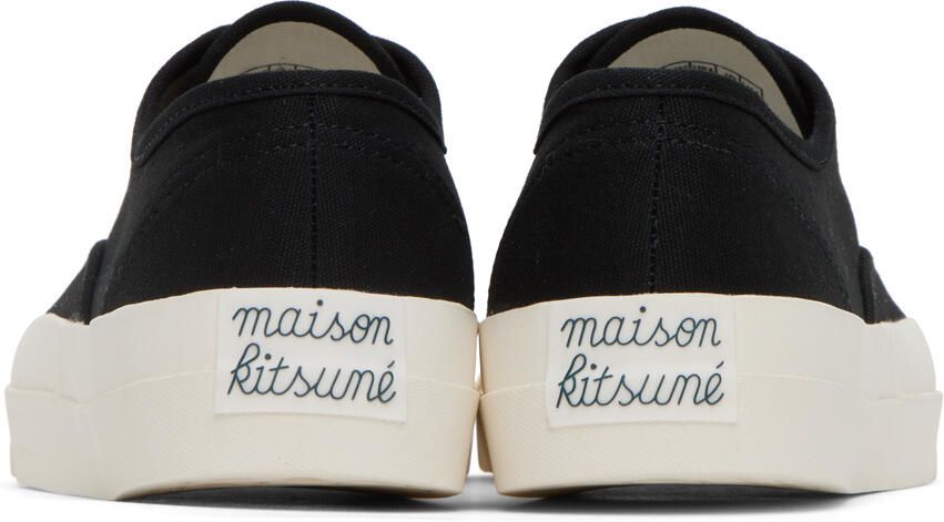 Maison Kitsuné Black Canvas Laced Sneakers