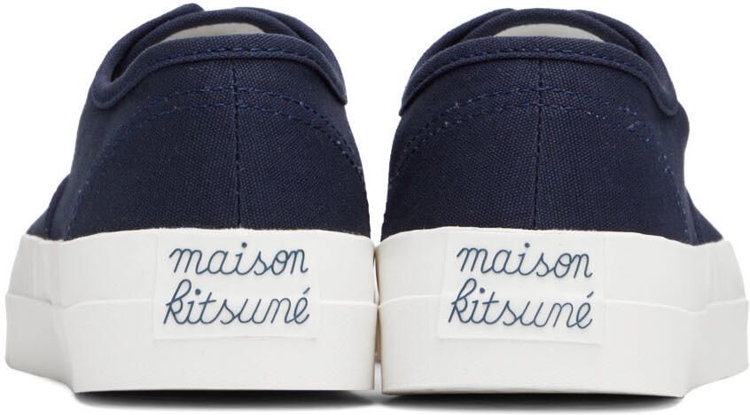 Maison Kitsuné Navy Canvas Laced Sneakers