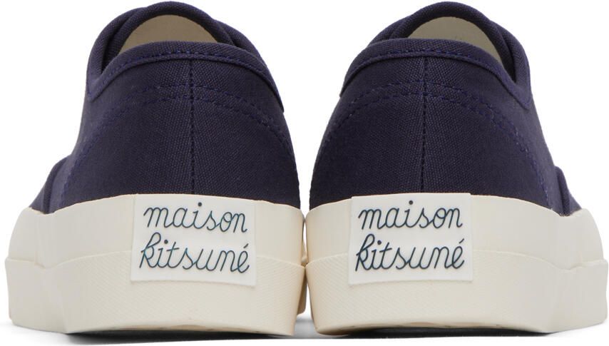 Maison Kitsuné Navy Canvas Laced Sneakers