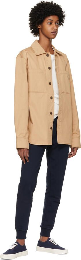 Maison Kitsuné Navy Canvas Laced Sneakers - Picture 5