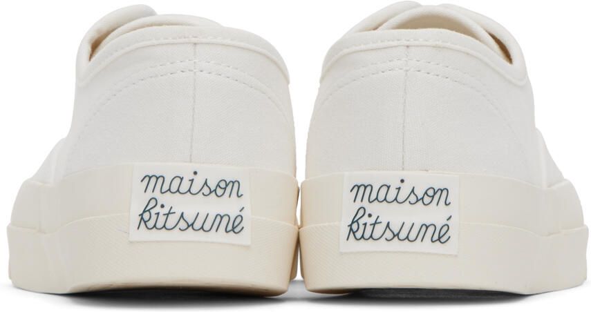 Maison Kitsuné White Canvas Laced Sneakers