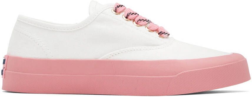 Maison Kitsuné White & Pink Olympia Le-Tan Sneakers