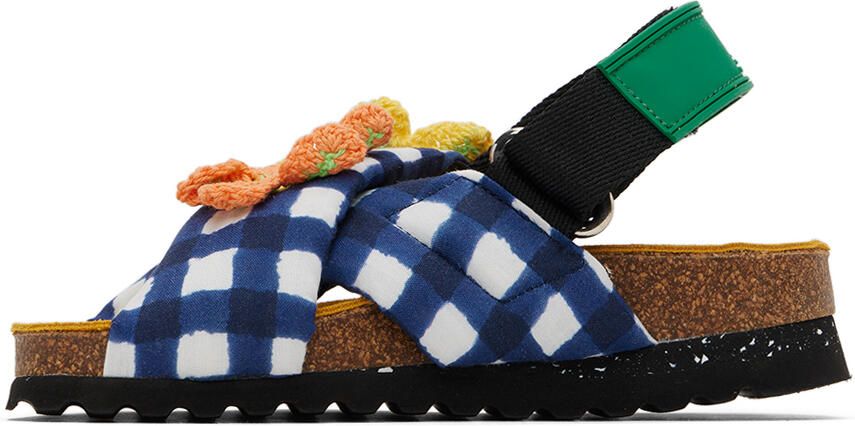 Maison Mangostan Kids White & Navy Peladillo Sandals - Picture 3