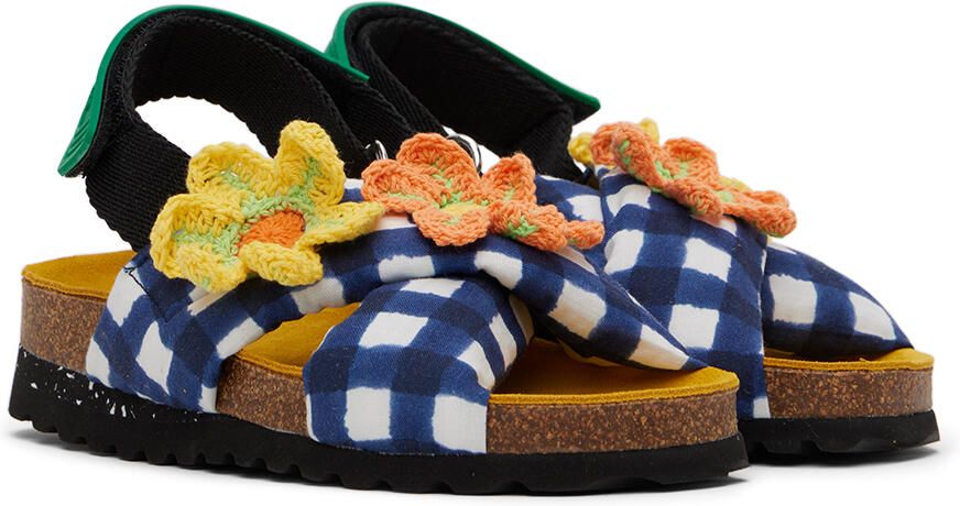 Maison Mangostan Kids White & Navy Peladillo Sandals - Picture 2