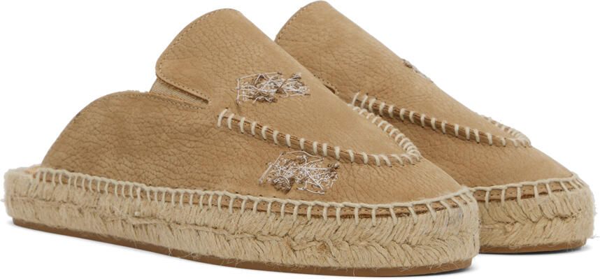 Maison Margiela Beige Embroidered Espadrilles - Picture 2