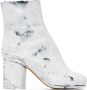 Maison Margiela Black & White Painted Tabi Heel Boots - Thumbnail 1