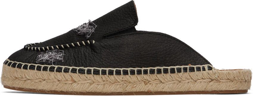 Maison Margiela Black Embroidered Espadrilles - Picture 3