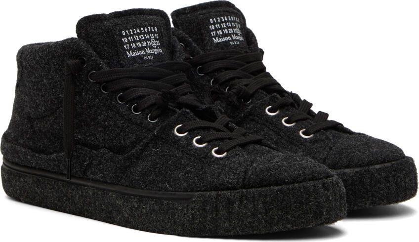 Maison Margiela Black Felt Sneakers - Picture 2