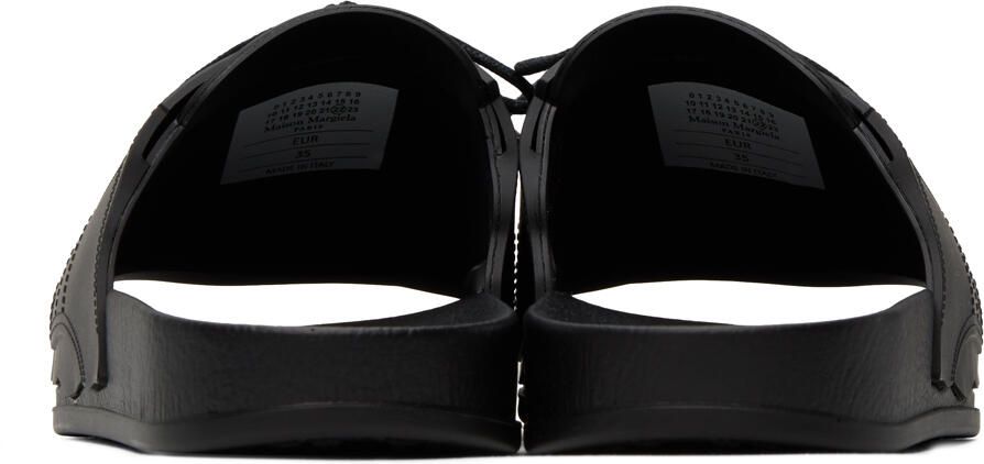 Maison Margiela Black Lace-Up Slides