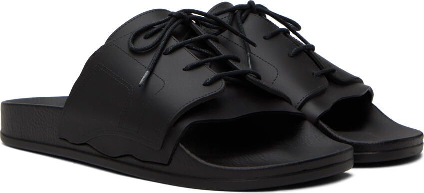 Maison Margiela Black Lace-Up Slides - Picture 2
