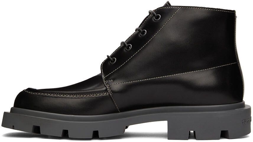 Maison Margiela Black Leather Lace-Up Boots - Picture 3