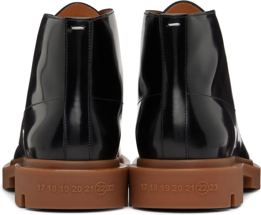 Maison Margiela Black Leather Lace-Up Boots