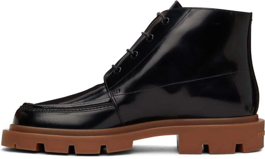 Maison Margiela Black Leather Lace-Up Boots - Picture 3