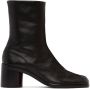 Maison Margiela Black Leather Tabi Boots - Thumbnail 1