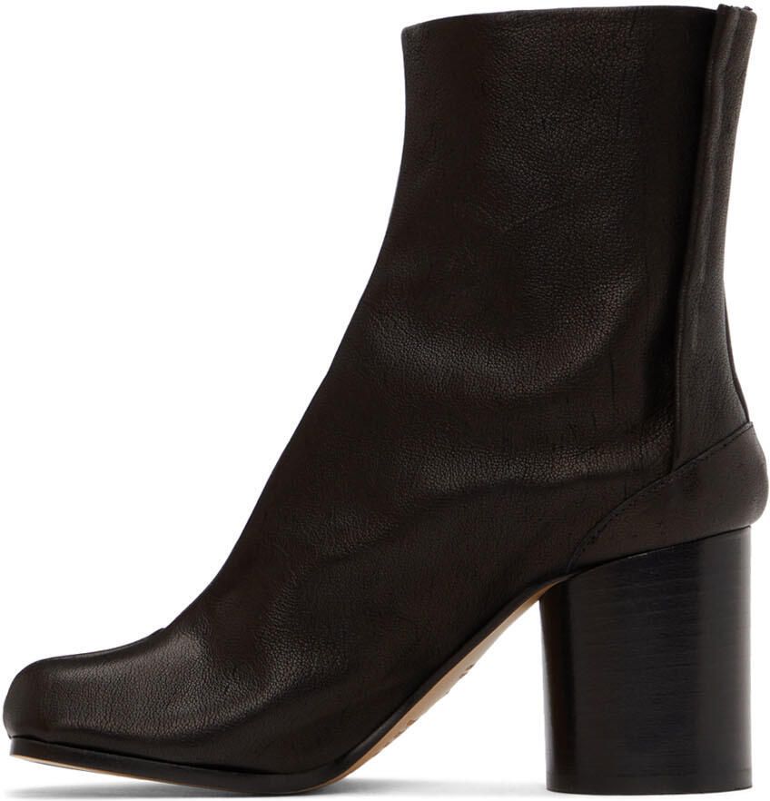 Maison Margiela Black Leather Tabi Boots - Picture 2