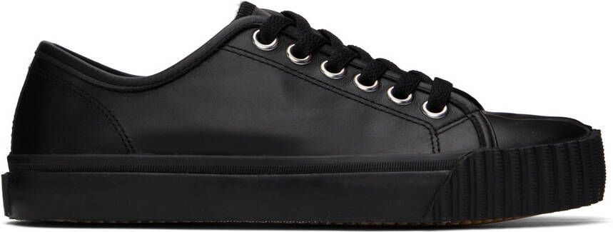 Maison Margiela Black Leather Tabi Low-Top Sneakers