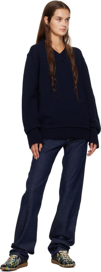 Maison Margiela Black Paint Replica Sneakers - Picture 7