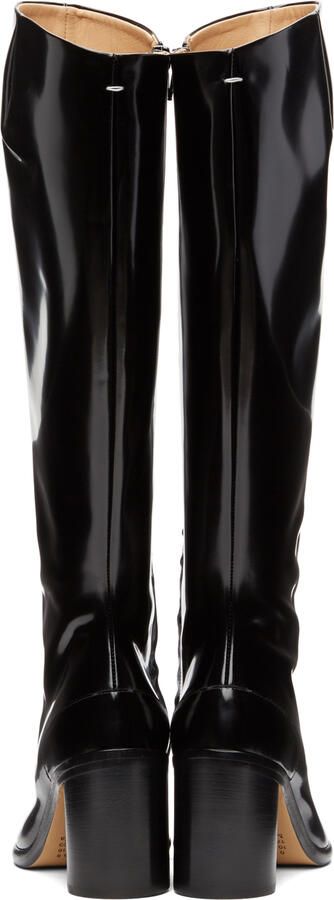 Maison Margiela Black Patent High Tabi Boots - Picture 3