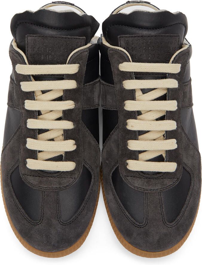 Maison Margiela Black Replica Cut-Out Sneakers